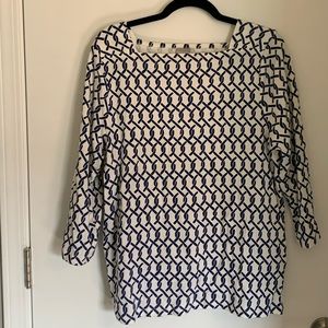 Chico’s white & blue top!